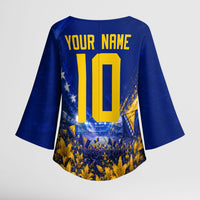 Personalized Bosnia Herzegovina Dragon Soccer Kimono Sleeve Blouse Football Golden Lily Bosnian Flag Cheering Fans
