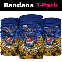 Personalized Bosnia Herzegovina Dragon Soccer Neck Gaiter Football Golden Lily Bosnian Flag Cheering Fans