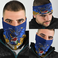 Personalized Bosnia Herzegovina Dragon Soccer Neck Gaiter Football Golden Lily Bosnian Flag Cheering Fans