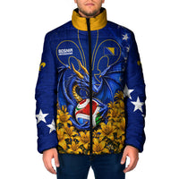 Personalized Bosnia Herzegovina Dragon Soccer Padded Jacket Football Golden Lily Bosnian Flag Cheering Fans
