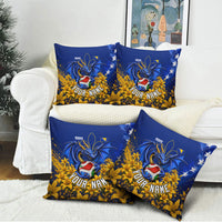Personalized Bosnia Herzegovina Dragon Soccer Pillow Cover Football Golden Lily Bosnian Flag Cheering Fans