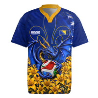 Personalized Bosnia Herzegovina Dragon Soccer Rugby Jersey Football Golden Lily Bosnian Flag Cheering Fans