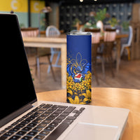 Personalized Bosnia Herzegovina Dragon Soccer Skinny Tumbler Football Golden Lily Bosnian Flag Cheering Fans