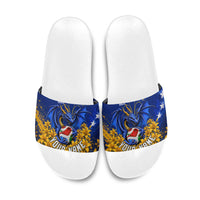 Personalized Bosnia Herzegovina Dragon Soccer Slide Sandals Football Golden Lily Bosnian Flag Cheering Fans