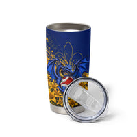 Personalized Bosnia Herzegovina Dragon Soccer Tumbler Cup Football Golden Lily Bosnian Flag Cheering Fans