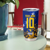 Personalized Bosnia Herzegovina Dragon Soccer Tumbler Cup Football Golden Lily Bosnian Flag Cheering Fans