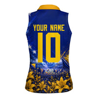 Personalized Bosnia Herzegovina Dragon Soccer Women Sleeveless Polo Shirt Football Golden Lily Bosnian Flag Cheering Fans
