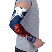 Personalized Scotland Red Lion Soccer Arm Sleeves Scottish Saltire Flag Purple Thistle Cheering Fans