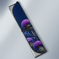 Personalized Scotland Red Lion Soccer Auto Sun Shade Scottish Saltire Flag Purple Thistle Cheering Fans