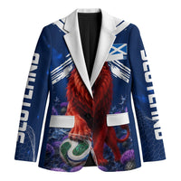 Personalized Scotland Red Lion Soccer Blazer Scottish Saltire Flag Purple Thistle Cheering Fans