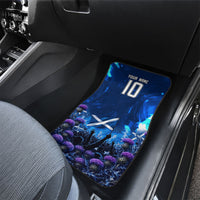 Personalized Scotland Red Lion Soccer Car Mats Scottish Saltire Flag Purple Thistle Cheering Fans