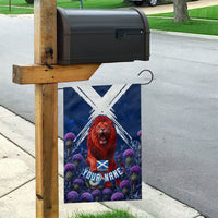 Personalized Scotland Red Lion Soccer Garden Flag Scottish Saltire Flag Purple Thistle Cheering Fans