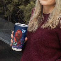Personalized Scotland Red Lion Soccer Tumbler Cup Scottish Saltire Flag Purple Thistle Cheering Fans