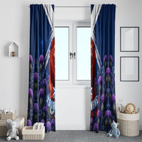 Personalized Scotland Red Lion Soccer Window Curtain Scottish Saltire Flag Purple Thistle Cheering Fans