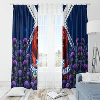 Personalized Scotland Red Lion Soccer Window Curtain Scottish Saltire Flag Purple Thistle Cheering Fans