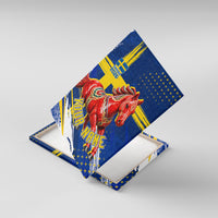 Personalized Sweden Dala Horse Soccer 2026 Canvas Wall Art Grunge Swedish Flag Brush Strokes