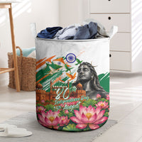 India 80th Independence Day Laundry Basket Ashoka Chakra Lotus Landmarks Shiva