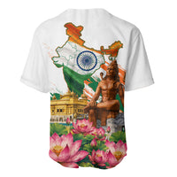 India 80th Independence Day Baseball Jersey Ashoka Chakra Lotus Landmarks Shiva