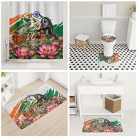 India 80th Independence Day Bathroom Set Ashoka Chakra Lotus Landmarks Shiva