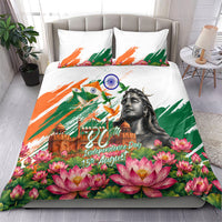 India 80th Independence Day Bedding Set Ashoka Chakra Lotus Landmarks Shiva