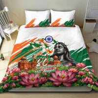 India 80th Independence Day Bedding Set Ashoka Chakra Lotus Landmarks Shiva