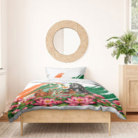 India 80th Independence Day Bedding Set Ashoka Chakra Lotus Landmarks Shiva
