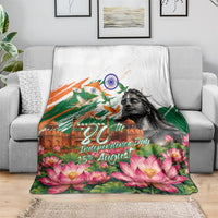 India 80th Independence Day Blanket Ashoka Chakra Lotus Landmarks Shiva