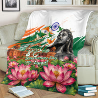 India 80th Independence Day Blanket Ashoka Chakra Lotus Landmarks Shiva