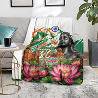 India 80th Independence Day Blanket Ashoka Chakra Lotus Landmarks Shiva