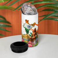 India 80th Independence Day 4 in 1 Can Cooler Tumbler Ashoka Chakra Lotus Landmarks Shiva