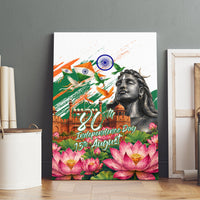 India 80th Independence Day Canvas Wall Art Ashoka Chakra Lotus Landmarks Shiva