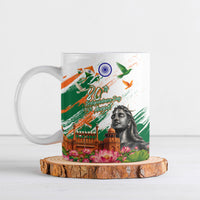 India 80th Independence Day Ceramic Mug Ashoka Chakra Lotus Landmarks Shiva