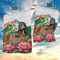 India 80th Independence Day Garden Flag Ashoka Chakra Lotus Landmarks Shiva