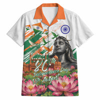 India 80th Independence Day Hawaiian Shirt Ashoka Chakra Lotus Landmarks Shiva