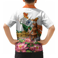 India 80th Independence Day Hawaiian Shirt Ashoka Chakra Lotus Landmarks Shiva