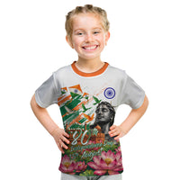 India 80th Independence Day Kid T Shirt Ashoka Chakra Lotus Landmarks Shiva
