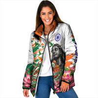India 80th Independence Day Padded Jacket Ashoka Chakra Lotus Landmarks Shiva