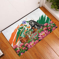 India 80th Independence Day Rubber Doormat Ashoka Chakra Lotus Landmarks Shiva