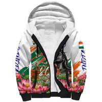 India 80th Independence Day Sherpa Hoodie Ashoka Chakra Lotus Landmarks Shiva