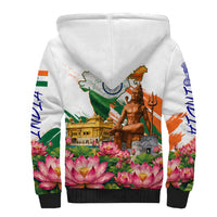 India 80th Independence Day Sherpa Hoodie Ashoka Chakra Lotus Landmarks Shiva