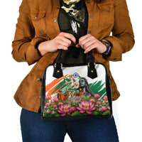 India 80th Independence Day Shoulder Handbag Ashoka Chakra Lotus Landmarks Shiva