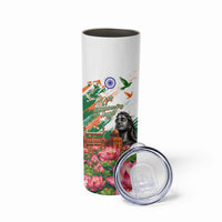India 80th Independence Day Skinny Tumbler Ashoka Chakra Lotus Landmarks Shiva