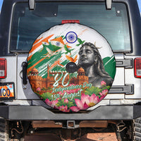 India 80th Independence Day Spare Tire Cover Ashoka Chakra Lotus Landmarks Shiva