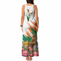India 80th Independence Day Tank Maxi Dress Ashoka Chakra Lotus Landmarks Shiva