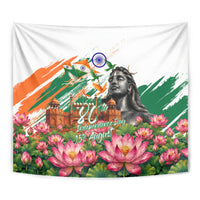 India 80th Independence Day Tapestry Ashoka Chakra Lotus Landmarks Shiva
