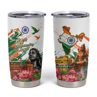 India 80th Independence Day Tumbler Cup Ashoka Chakra Lotus Landmarks Shiva
