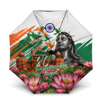 India 80th Independence Day Umbrella Ashoka Chakra Lotus Landmarks Shiva
