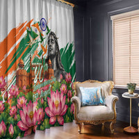India 80th Independence Day Window Curtain Ashoka Chakra Lotus Landmarks Shiva