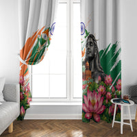 India 80th Independence Day Window Curtain Ashoka Chakra Lotus Landmarks Shiva
