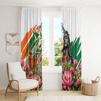 India 80th Independence Day Window Curtain Ashoka Chakra Lotus Landmarks Shiva